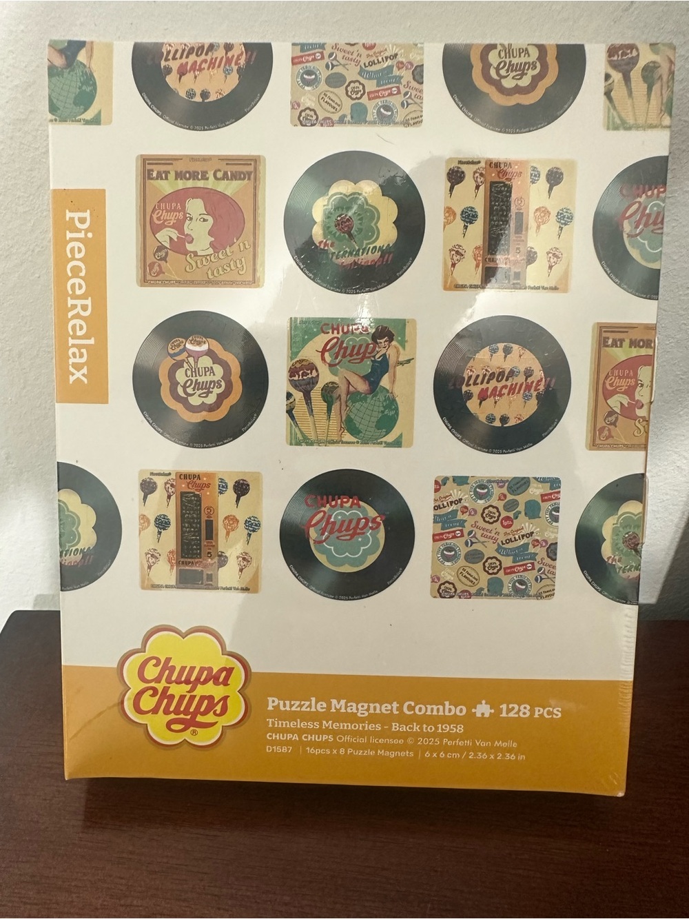 BNIB PieceRelax x Chupa Chups 3D Magnet Puzzle Combo "Back to 1958" Retro 128pc